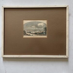 vintage framed‎ hand colored print of Cincinnati
